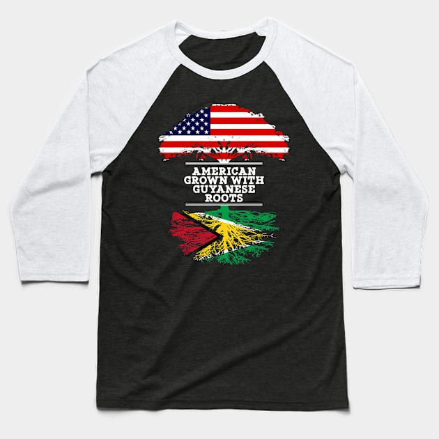 American Grown With Guyanese Roots - Gift for Guyanese From Guyana Baseball T-Shirt by Country Flags